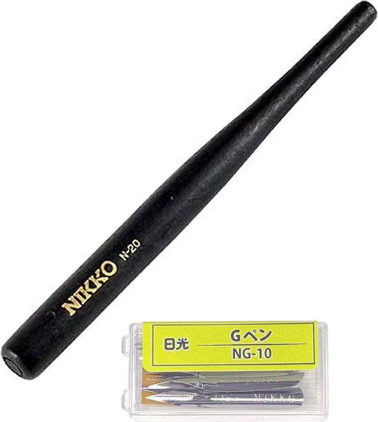 Nikko N-20 Nib / Kroontjespen Houder voor G-Pen Nibs + Set van 10 Nikko G-Nibs + GRATIS 1 Vintage Nib