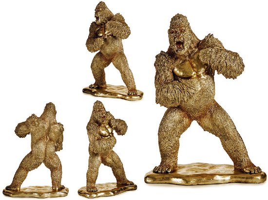 Decoratieve figuren Gorilla Gouden Hars (25 x 56 x 42 cm)