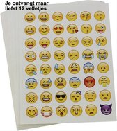 CHPN - Stickers - Emoji Stickers - Emoji - Coole stickers - Emotie stickers - 12 velletjes - 48 stickers per vel - Cadeautje