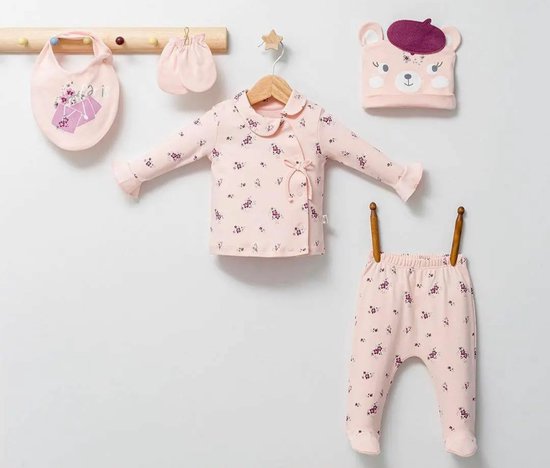 Babysetje 5-delig - Newborn kleding set/meisje - kraamcadeau- paris love |  bol.com