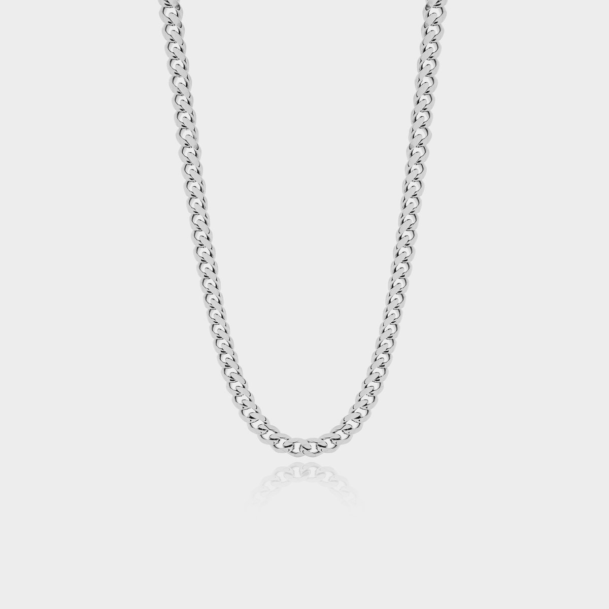 Cuban Ketting 5 mm - Zilveren Schakelketting - 50 cm lang - Ketting Heren - Olympus Jewelry