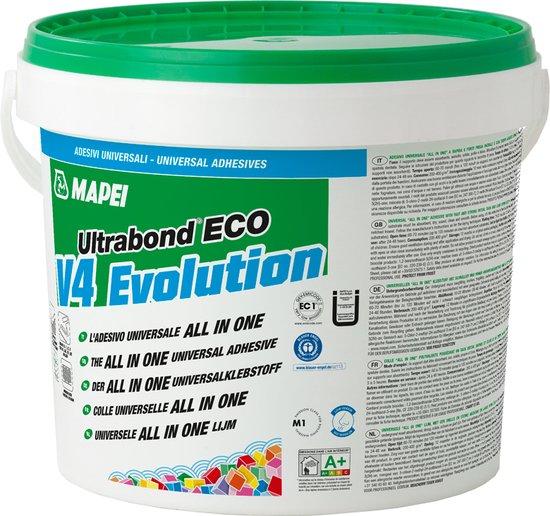 Mapei Ultrabond Eco V4 Evolution Vloerlijm - Voor PVC, Linoleum, Vinyl & Textiel - 15 kg - Mapei