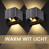 buitenlamp zonne energie set van 2 - Daglichtsensor - IP54 -LED Solar wandlamp