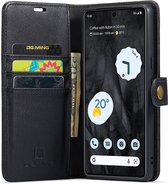 DG Ming Étui pour Google Pixel 8 Pro - Étui portefeuille rétro - Étui de téléphone en simili cuir avec cartes - Étui portefeuille avec porte-cartes à l'arrière Zwart