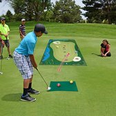 Professionele Golf Game Set, Luxe golfspeelmat, golftrainingsmat, golfbaan putting stroke-matten, golftrainingshulpen voor game-party, tailgating en outdoor indoor groen