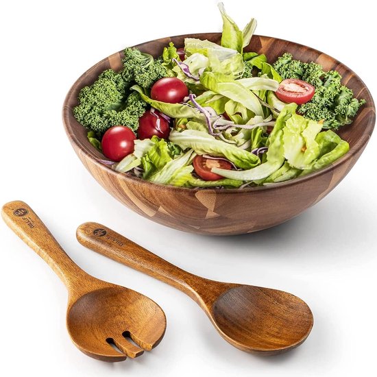 LAVAUX Designs - Lot De 2 Saladiers En Acacia - 20cm, 740ml - Revêtement Alimentaire, Sans Joint