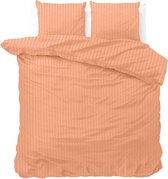 Luxe dekbedovertrek Stripes pastel oranje - 200x200/220 (tweepersoons) - zacht en fijne kwaliteit - stijlvolle uitstraling - met handige drukknopen