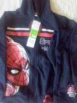 Marvel Spiderman set joggingpak - trainingspak - vrijetijdspak - huispak - Vest + Broek - Donkerblauw - 138 cm - 10 jaar