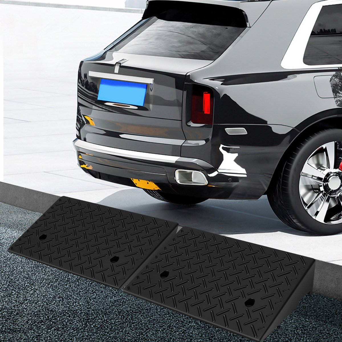 Rubberen Helling Voor Oprit Bepco Bordsteinkanten-Rampe 2er Set (2 Stück) LxBxH: 100 X 25 X 8 Cm A Antislip Oprijplaat Met Sluitringen
