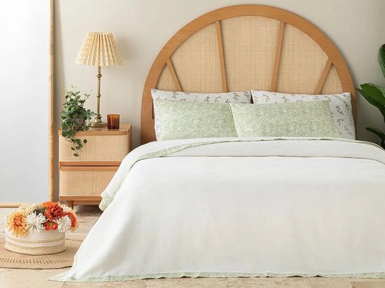 Couverture Summer English Home - Couvre-lit avec 1 taie d'oreiller - 150x220 cm - Crème
