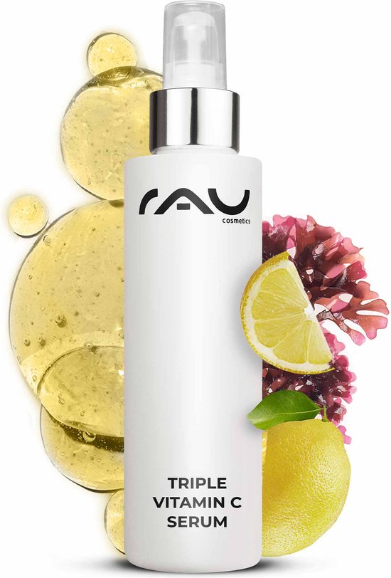 RAU Triple Vitamin C Serum - 100 ml - concentraat met drie verschillende vitamine C zuren - anti-age - rijpe huid - droge huid - voor een stralende huid