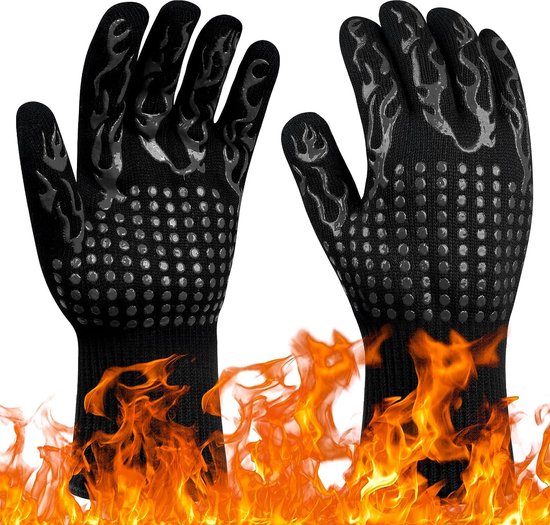 Grillhandschoenen, grillhandschoenen, ovenhandschoenen, duurzaam, grillhandschoenen, BBQ-handschoenen, hittebestendig tot 800 °C, barbecue-accessoires voor barbecue (1 paar)