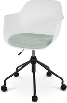 Nolon Nout-Liz bureaustoel wit met zacht groen zitkussen - zwart onderstel