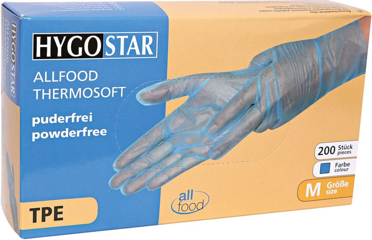 Goedkoopste Hygostar blauwe TPE wegwerp handschoen - maat XL - 200 stuks - latex vrij
