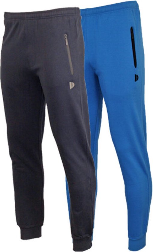 2- Pack Donnay Joggingbroek met elastiek - Sportbroek - Heren - Maat XL - Navy/True blue (536)