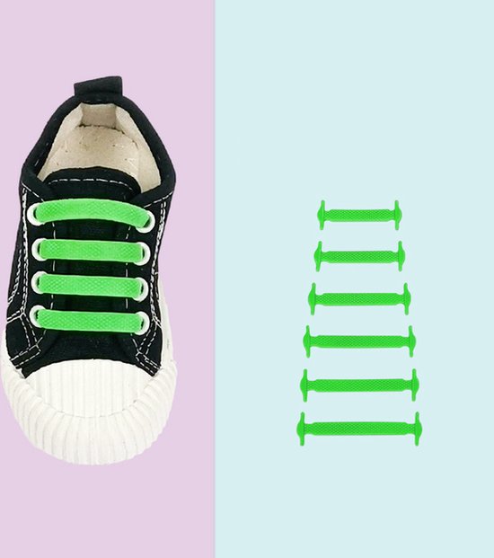 Siliconen elastische Veters – Sport veters - Schoenen Sneakers – Kinderen - Groen
