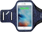 Cadorabo Sportarmzak geschikt voor mobiele telefoons van 4.7 - 6.0 inch in BLAUW - Sportarmband geschikt voor mobiele telefoons Zakje geschikt voor mobiele telefoon met klittenbandsluiting