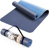 Yogamat voor dames en heren, antislip, TPE-oefenmat met draagriemen, trainingsmat voor pilates, stretching, thuis, 183 x 61 x 0,6 cm