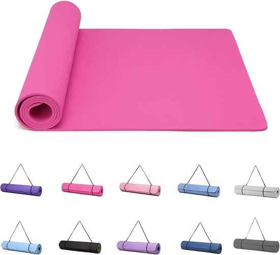 Yogamatten voor vrouwen antislip gestructureerde oppervlakken, gymmat dik 6  mm met... | bol