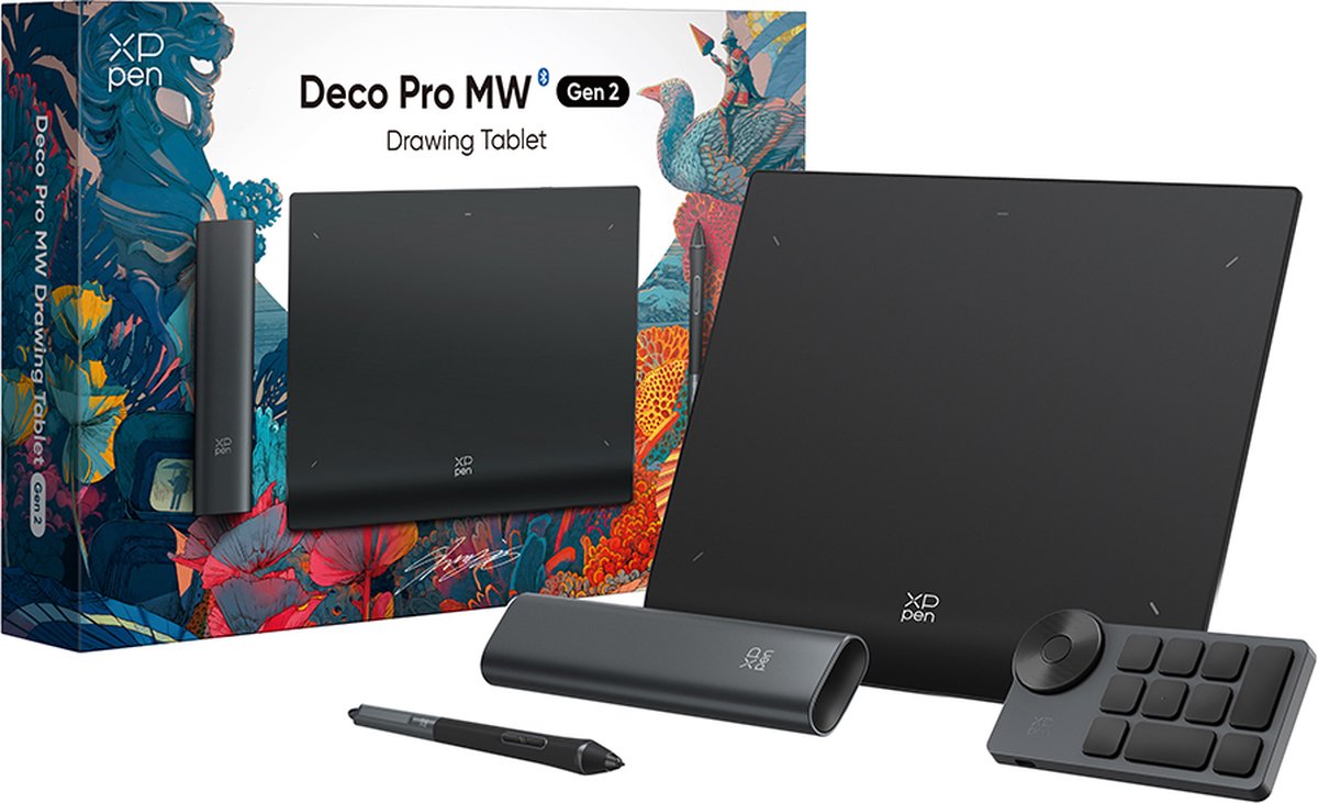 XPPen Deco Pro LW (Gen 2) grafische tablet - 11 x 7 inch - X3 Pro Stylus 16K druk Wereldprimeur - Bluetooth professionele pentablet - met draadloze snelkoppelingen Afstandsbediening ACK05