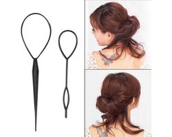 CHPN - Haarstyling Set - Haar accessoires - Haartools - Haarlussen - Zwart - 2 stuks - Kappers accessoire - Haar lussen - Staart maken