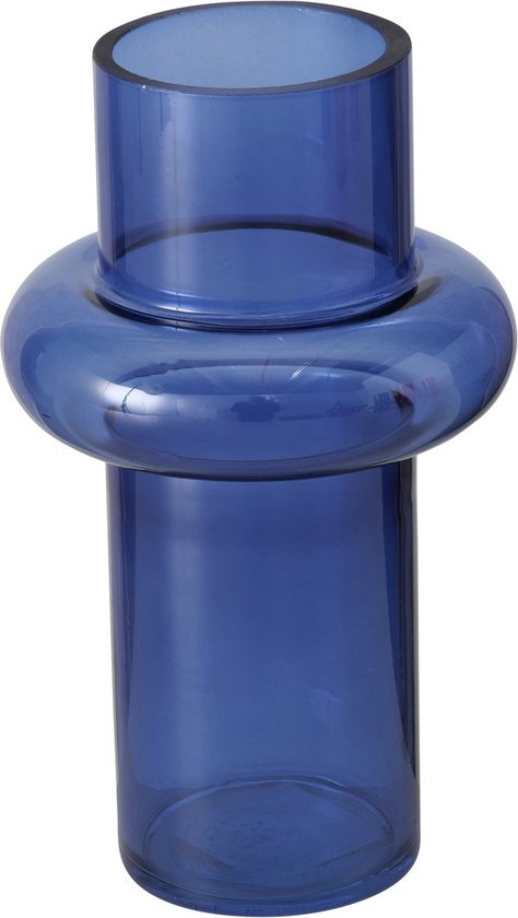 Moderne glazen vaas in de kleur blauw