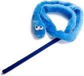Nobleza Cat Toys - Canne de jeu en peluche ver - bleu