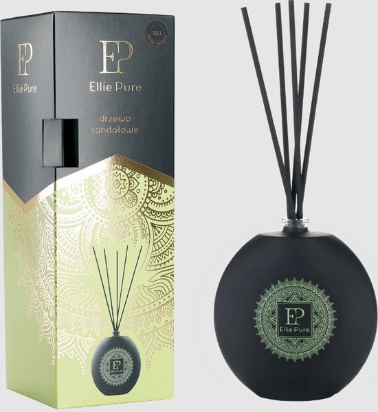 Ellie- Bâtonnets de parfum Pure - diffuseur d'arôme Bois de Santal 80ml