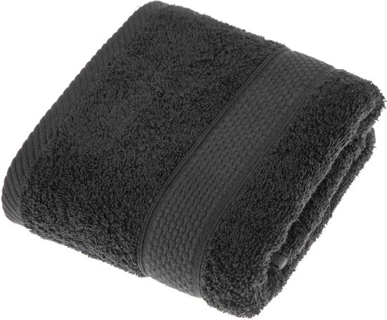 Zachte Premium Badstof Handdoek ca. 50 x 90 cm van 100% Puur Katoen - Zwart