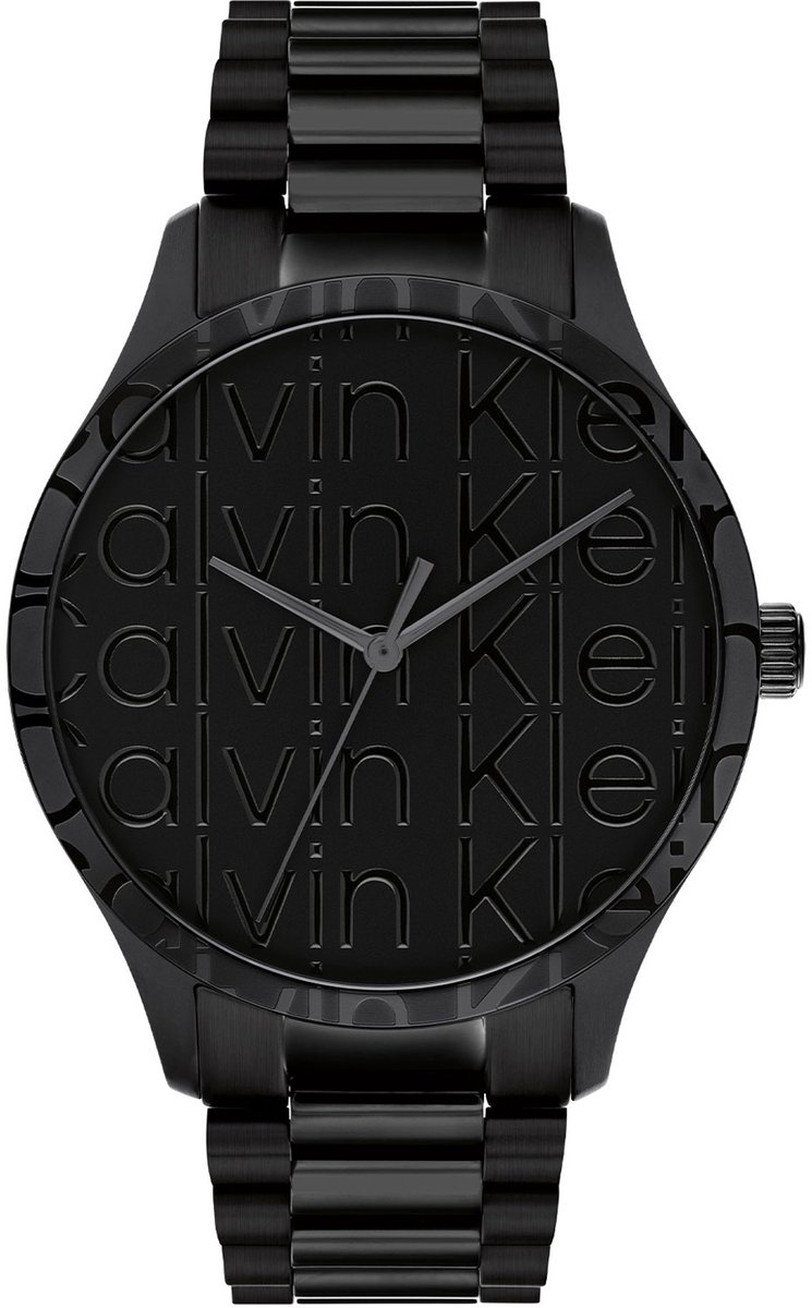 Calvin Klein CK25200344 Iconic Heren Horloge - Mineraalglas - Staal - Bruin - 42 mm breed - Quartz - Vouw-Vlindersluiting - 3 ATM (spatwater)