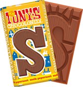 Tony's Chocolonely Chocolade Letter S - Melkchocolade Pepernoot Reep - Sinterklaas Cadeau - Schoencadeautje Sint - Fairtrade Belgische Chocolade - 180 Gram