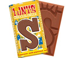 Tony's Chocolonely - Chocoladeletter - Melk Pepernoot - Sinterklaas - Schoencadeautjes - Sint Cadeau - 180 Gram - Fairtrade Belgische Chocola