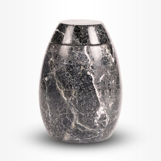 Crematie urn | Urn voor volwassenen | Natuursteen urn marmer zwart | 3.7 liter