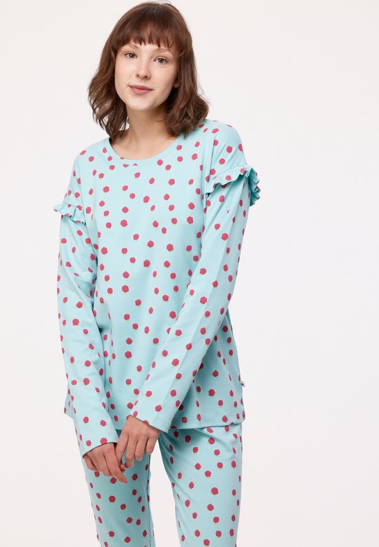 Woody Dames Pyjama Blauw S
