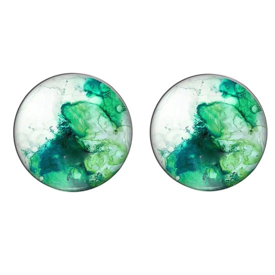 Clip oorbellen-Arieen-Groen-2 cm-geen gaatje-Charme Bijoux
