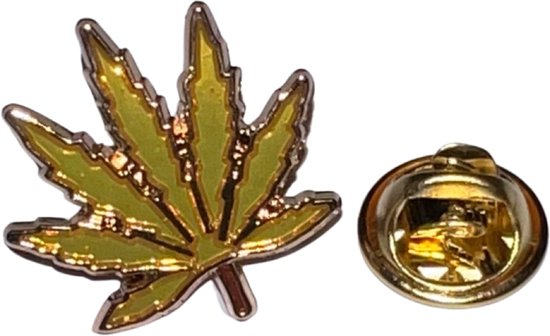 Marijuana Cannabis Chanvre Weed Weed Émail Pin 2 cm / 2 cm / Or Jaune