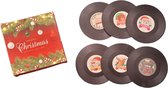 Retro LP Vinyl Onderzetters - 6 stuks - Kerst editie - kerst decoratie – oDaani