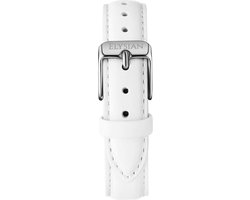 Elysian Horlogebandje - Wit Leer - Zilveren Gesp - 18mm - Quick Release - Verstelbaar