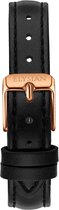 Elysian Horlogebandje - Zwart Leer - Rosé Gouden Gesp - 18mm - Quick Release - Verstelbaar