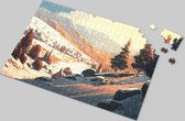 Besneeuwde Berg en Bomen Puzzel - Winterlandschap van 500 Stukjes - Ontspannende Winteractiviteit - Gedetailleerde Winterpuzzel - Betoverend Sneeuwlandschap - Hoogwaardige Kartonnen Puzzel - Familiepuzzel voor Winteravonden