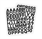 Letter stickers / Plakletters - Stickervellen Set - Zwart - 3cm hoog - Geschikt voor binnen en buiten - Standaard lettertype - Mat