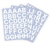 Letter stickers / Plakletters - Stickervellen Set - Wit - 4cm hoog - Geschikt voor binnen en buiten - Standaard lettertype - Mat
