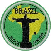 Brazil Brazilie Rio De Janeiro Strijk Embleem Patch 5.6 cm / 5.6 cm / Groen Geel Zwart
