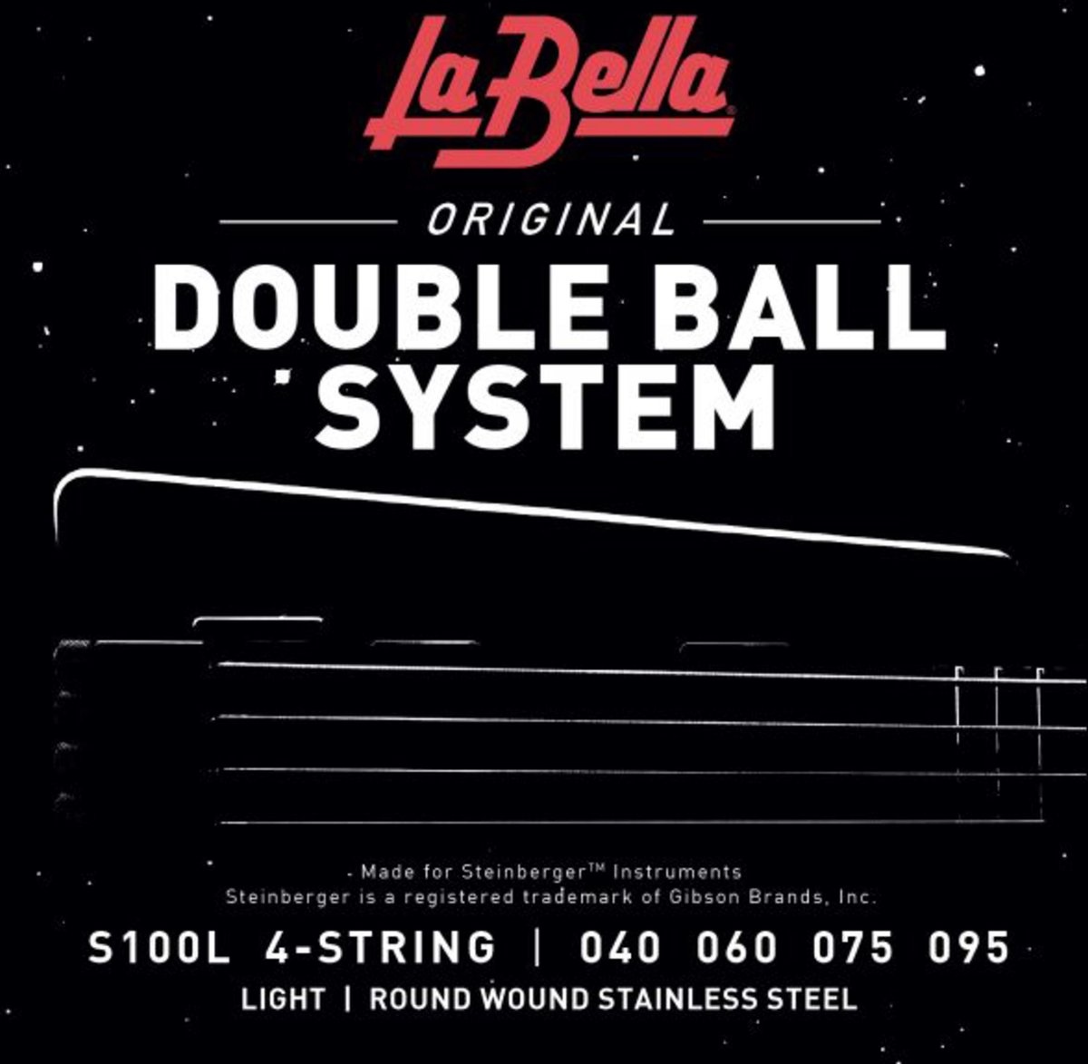 La Bella bas snaren 40-095 Double Ball Steenberger Headless 4saitig - Snarenset voor 4-string basgitaar