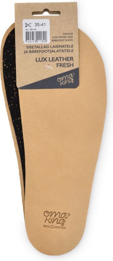 Oma King - Lux leather fresh insoles for barefoot shoes - inlegzooltjes maat 25-34