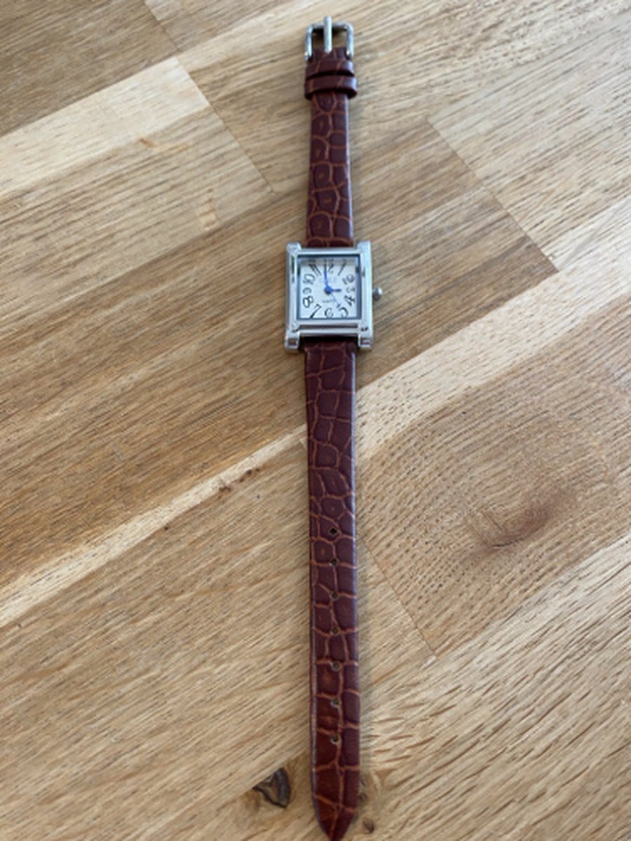 Horlogeband-12 mm-Dames-lichtbruin -kroko print-juweliers kwaliteit-anti allergisch