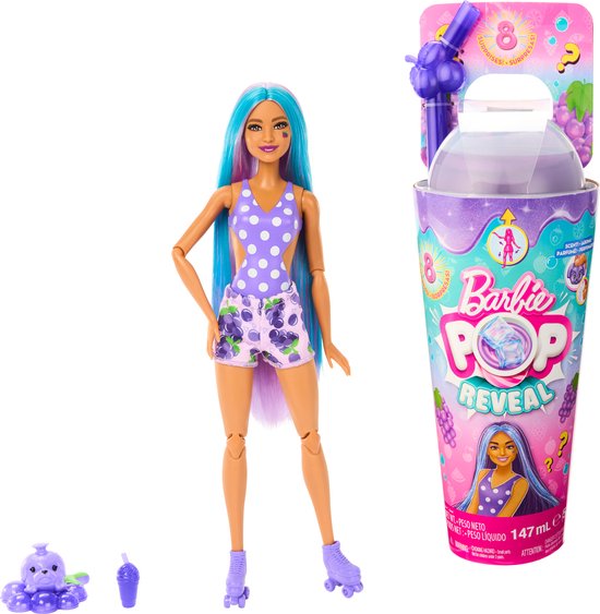 Foto: Barbie pop reveal serie fruit druivenprik barbiepop