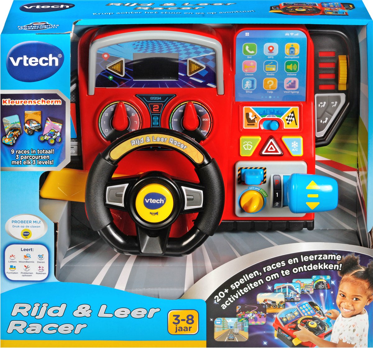 VTech Rijd & Leer Racer Racestuur Activity Center - Interactief & Educatief Speelgoed - Activiteitenbord - Cadeau - Kinderspeelgoed 3 Jaar — afbeelding 2