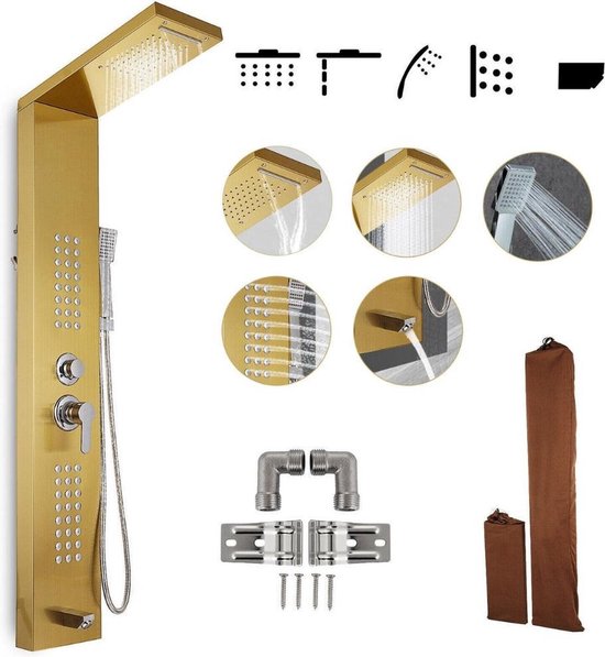 Regendouche Goud Kraan Douchekraan Complete set Badkamerkraan