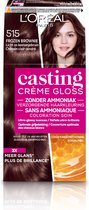 L'Oréal Paris Casting Crème Gloss Licht As Kastanjebruin 515 - Semi-permanente Haarkleuring Zonder Ammoniak